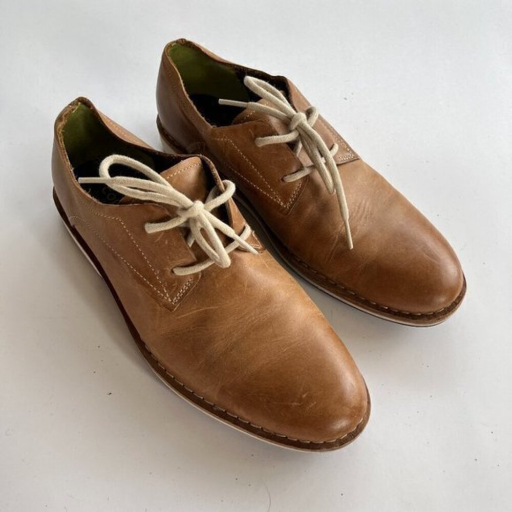 COLE HAAN BROWN‎ LEATHER Grand LACE UP SHOES MENS S